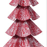 Small Whitewash Tree by Special T, 21.5 inches tall, red star-pattern artificial tree