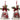 Metal Cardinal Bell set (2 Asst) 8.75"H by Special T; two hanging bells with cardinal floral designs, red bows, and pine greenery