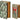 Linen Holiday Book Box set (2 sizes); fabric-covered book boxes with green tree pattern and a wreath with red bow.