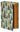 Linen Holiday Book Box (2 sizes) with forest-green tree-pattern cover and wood-toned interior