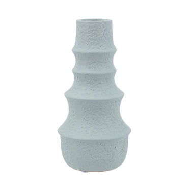 A&B Blue Ceramic Multi-Tiered Vase 5"D x 10.5" - Merchandise