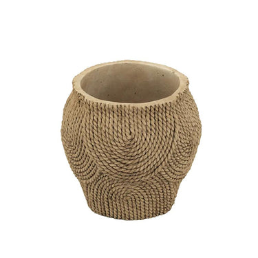 A&B Brown Sand-Cement Planter with Woven Texture 8" x 8" - Merchandise
