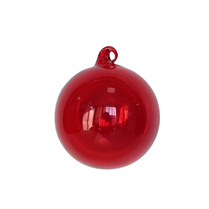 Red Crystalline Glass Ornament 4" (100mm)
