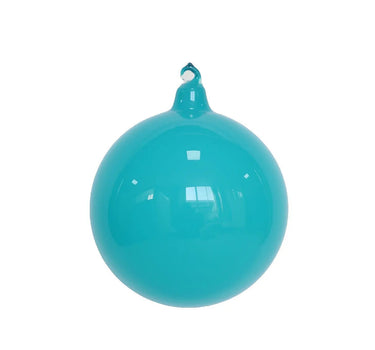 Turquioise milky glass ornament, 4 inch (100mm), holiday ornament by Farrisilk