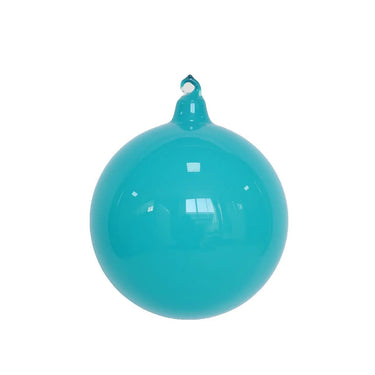 Turquioise milky glass ornament, 4 inch (100mm), holiday ornament by Farrisilk