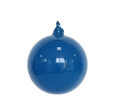 Royal Blue Milky Glass Ornament 6in, glossy spherical holiday ornament