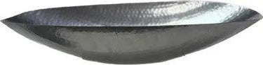 SNK Iron Silver Hammered Boat 18'' x 3'' x 6'' - Decorative Bowls Merchandise