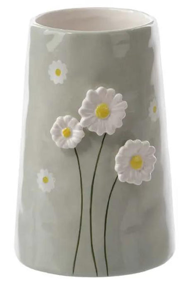 Special T Ceramic Raised Flower Vase 4.5"D x 6.75"H - Merchandise