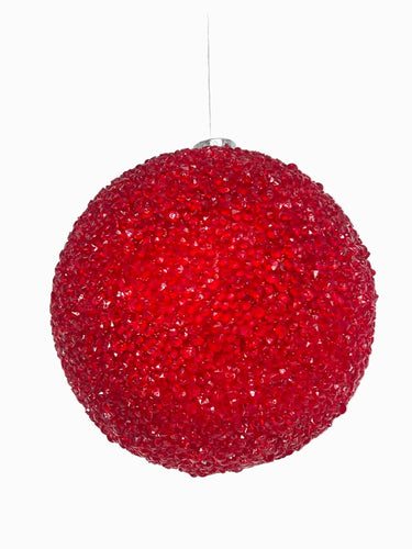 Supreme Beaded Ball Ornament Red 6"D - Holiday Ornaments Merchandise