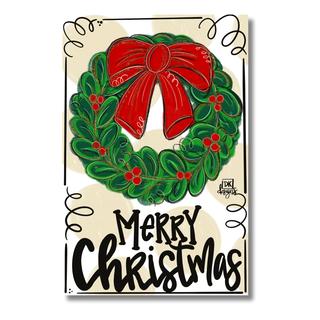 Merry Christmas Wreath Garden Glam Flag