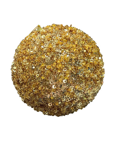 Supreme Sequin Ball Ornament Gold 8" - Holiday Ornaments Merchandise