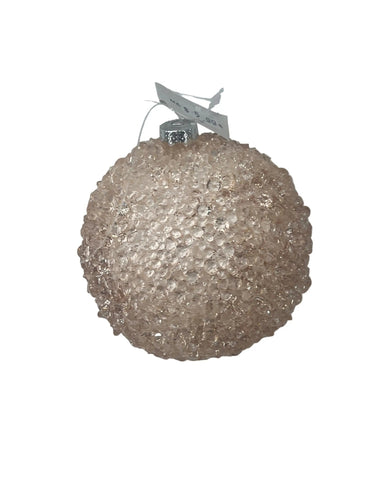 Supreme Beaded Ball Ornament Pink-Champagne 3.5" - Uncategorized Merchandise
