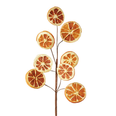 RAZ Orange Slice Silk Spray 18.5in; stem with 12 dried orange slices