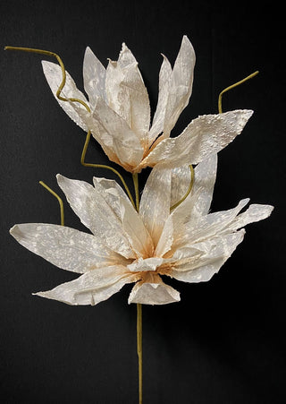 White/Linen Foam Flower Spray 38"
