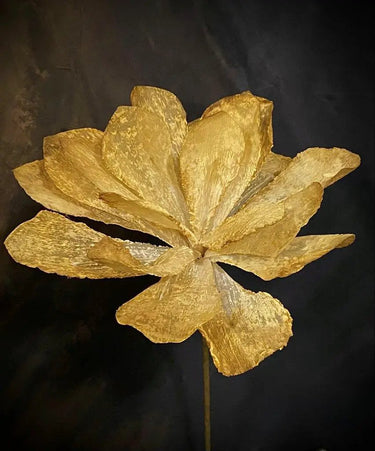 Light Garden Mustard Linen Flower Stem 28" - Artificial Flowering Plants Silk