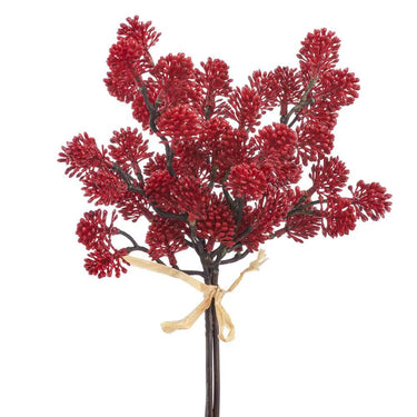 Soft Sedum Bundle silk bouquet, red, 11-inch, by Allstate