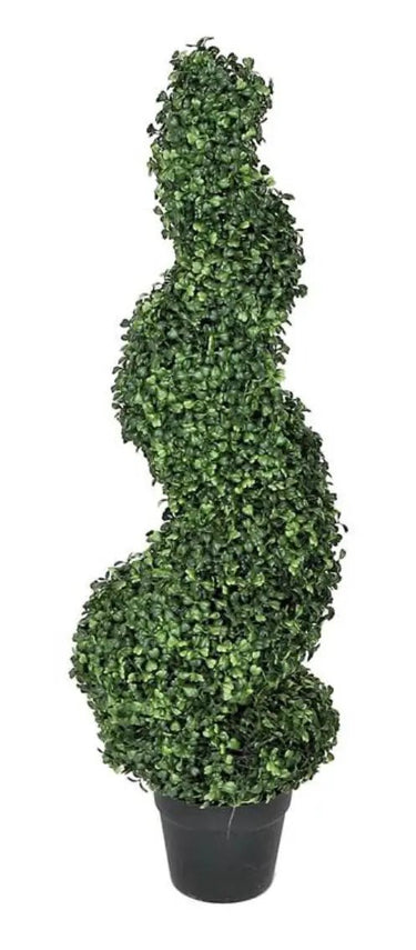 Select UV Spiral Boxwood Tree in Pot Green 3' - Artificial Trees Silk