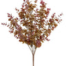 Greenhouse International Plastic Eucalyptus Bush Frosted Burgundy 18"H - Artificial Non-Flowering Plants Silk