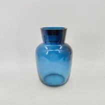 Diamond Star Blue Glass Vase 5.5"D x 11.8"H - Vases Merchandise