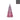 Lit pink glass Christmas tree by Diamond Star, 4.5 in diameter x 9 in high.