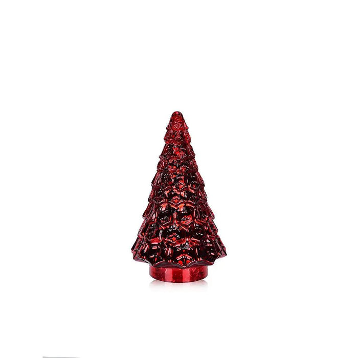 Red Glass Christmas Tree 6.5"D x 11"H