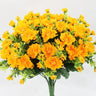 Mum Bush Mandarin silk, orange blossoms, 15.5 inches tall, GSC.