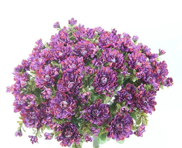 Mum Bush Purple 15.5in silk artificial flowering plant