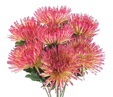 GSC Mum Bush Magenta - Artificial Flowering Plants Silk