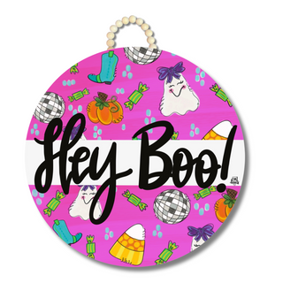 "Hey Boo"Circle Door Hanger 23"