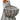 Resin ghost statue with bowl, gray stone finish, 18.5-in-tall