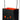 Metal jack-o-lantern container with handle; black exterior, orange interior glow, two sizes available.