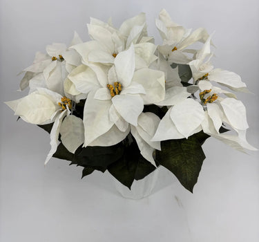 Evergreen Home and Floral White Poinsettias in Mache - Artificial Plants