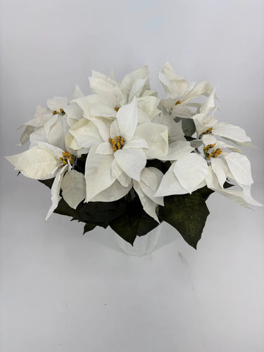 Evergreen Home and Floral White Poinsettias in Mache - Artificial Plants