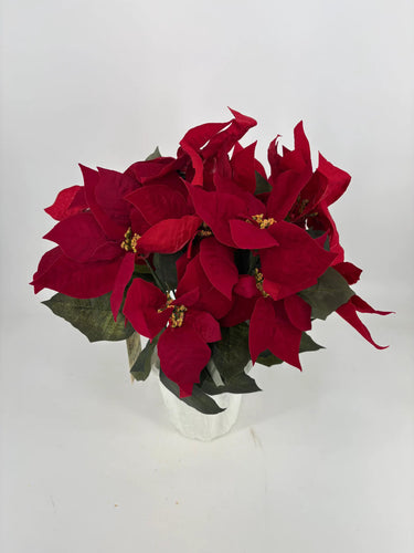 Evergreen Home and Floral Burgundy Poinsettias in Mache - Artificial Flora