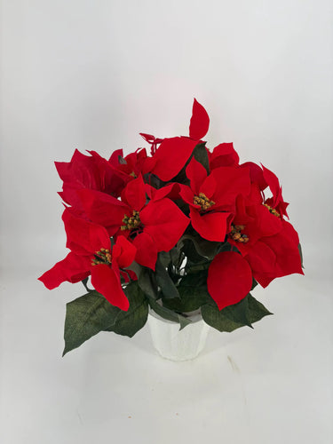 Evergreen Home and Floral Red Poinsettias in Mache - Artificial Flora