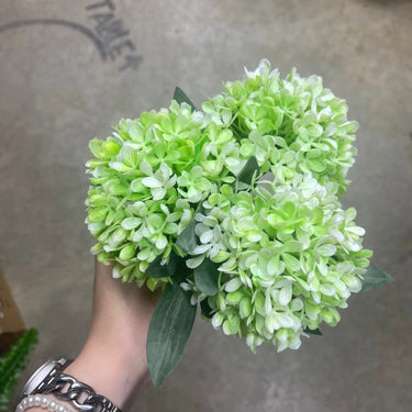 Le Fleur Snowball Hydrangea Bundle Green 11" - Artificial Flora Silk