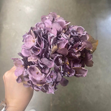 Le Fleur Dried Hydrangea Spray Purple 13" - Uncategorized Silk