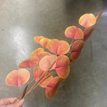 Le Fleur Eucalyptus Spray Orange 32.5" - Artificial Non-Flowering Plants Silk