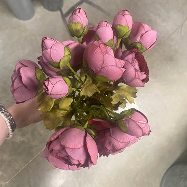Le Fleur Ranunculus Bush Purple 17" - Uncategorized Silk