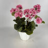 GSC Geranium Pink Potted Plant - Artificial Flora Hanging Basket & Porch Pots