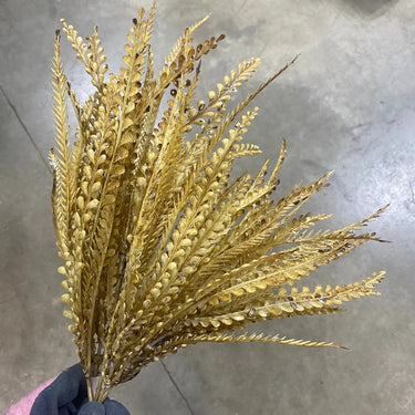 Supreme Peacock Fern Bead Grass Brown 20" - Artificial Non-Flowering Plants Silk