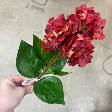 AmBest Fresh Touch Hydrangea Spray Red 25.5" - Uncategorized Silk