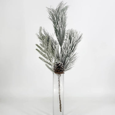 Le Fleur Snow Pine Spray 20" - Uncategorized Silk