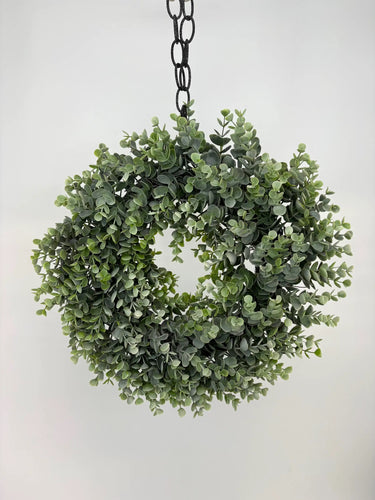 Supreme Eucalyptus Wreath Green 18" - Uncategorized Silk