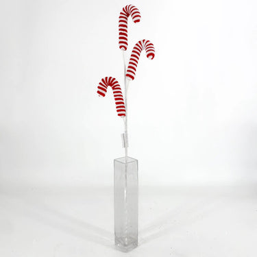 Supreme Candy Cane Stake Spray 24'' - Seasonal & Holiday Decorations Silk