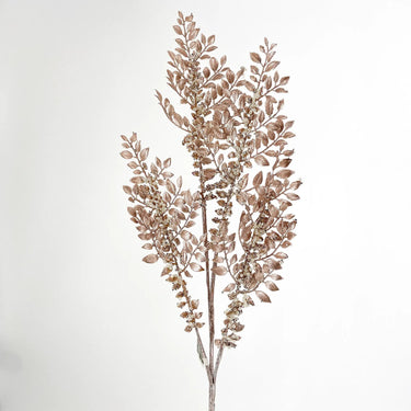 Allstate Glitter Metallic Mini Leaf Spray 33" - Uncategorized Silk