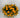GSC Mandarin Yellow Mum hanging basket with 2 bushy artificial flowering plants