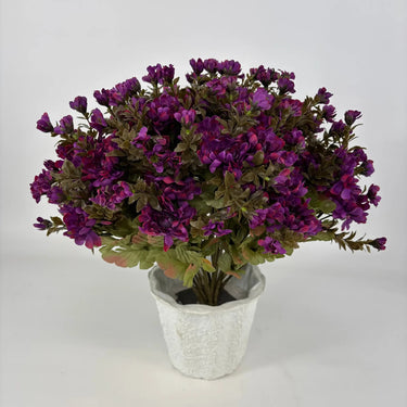 GSC Purple Mum - Potted w/ 2 Bushes - Artificial Flora Hanging Basket & Porch Pots