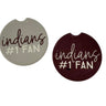 Sincere Surroundings Indians #1 Fan Car Coaster (Set of 2) - Coasters Merchandise