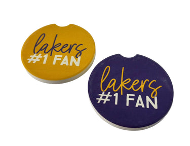 Sincere Surroundings Lakers #1 Fan Car Coaster (Set of 2) - Vehicle Decor Merchandise